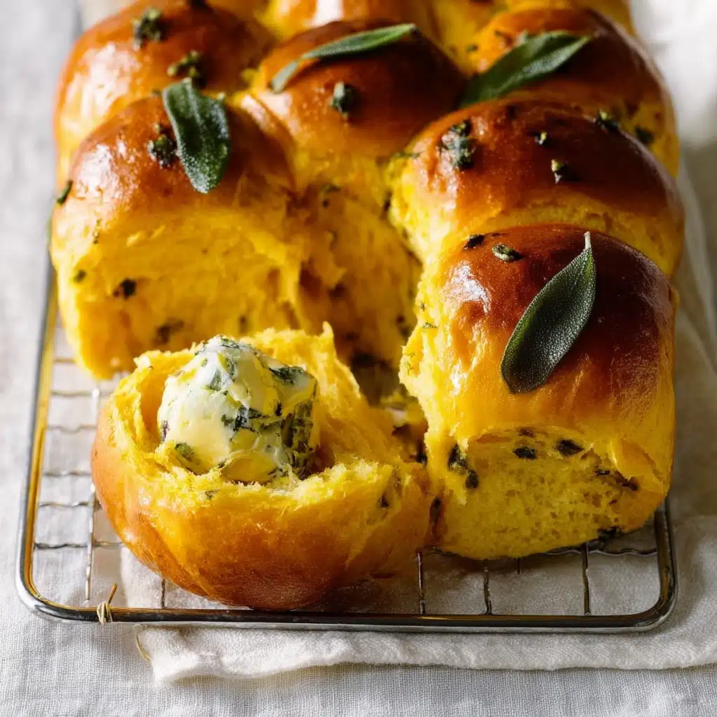 Soft Pumpkin Pull Apart Rolls with Sage Butter Recipe - Recipe Image