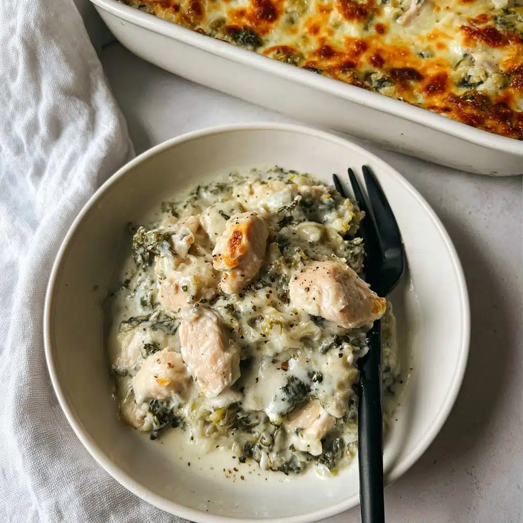 High-Protein Spinach and Artichoke Chicken Casserole Recipe