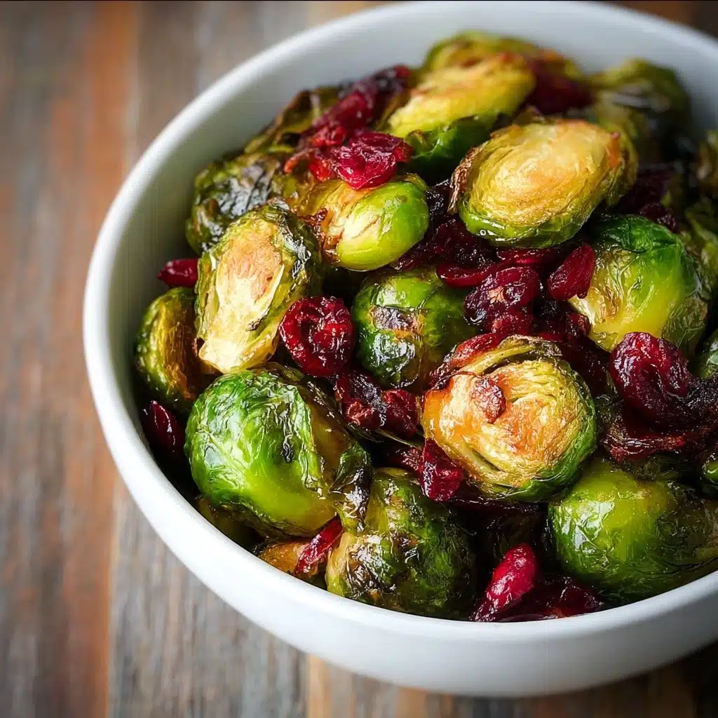 Orange Maple Glazed Brussels Sprouts with Cranberries Recipe - Recipe Image