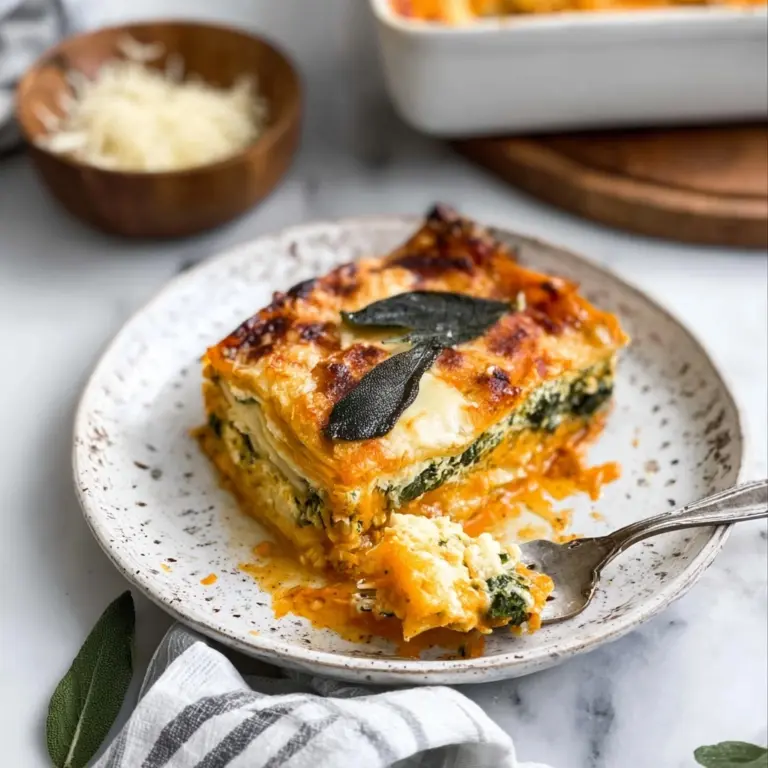 Vegetarian Pumpkin Spinach Lasagna Recipe