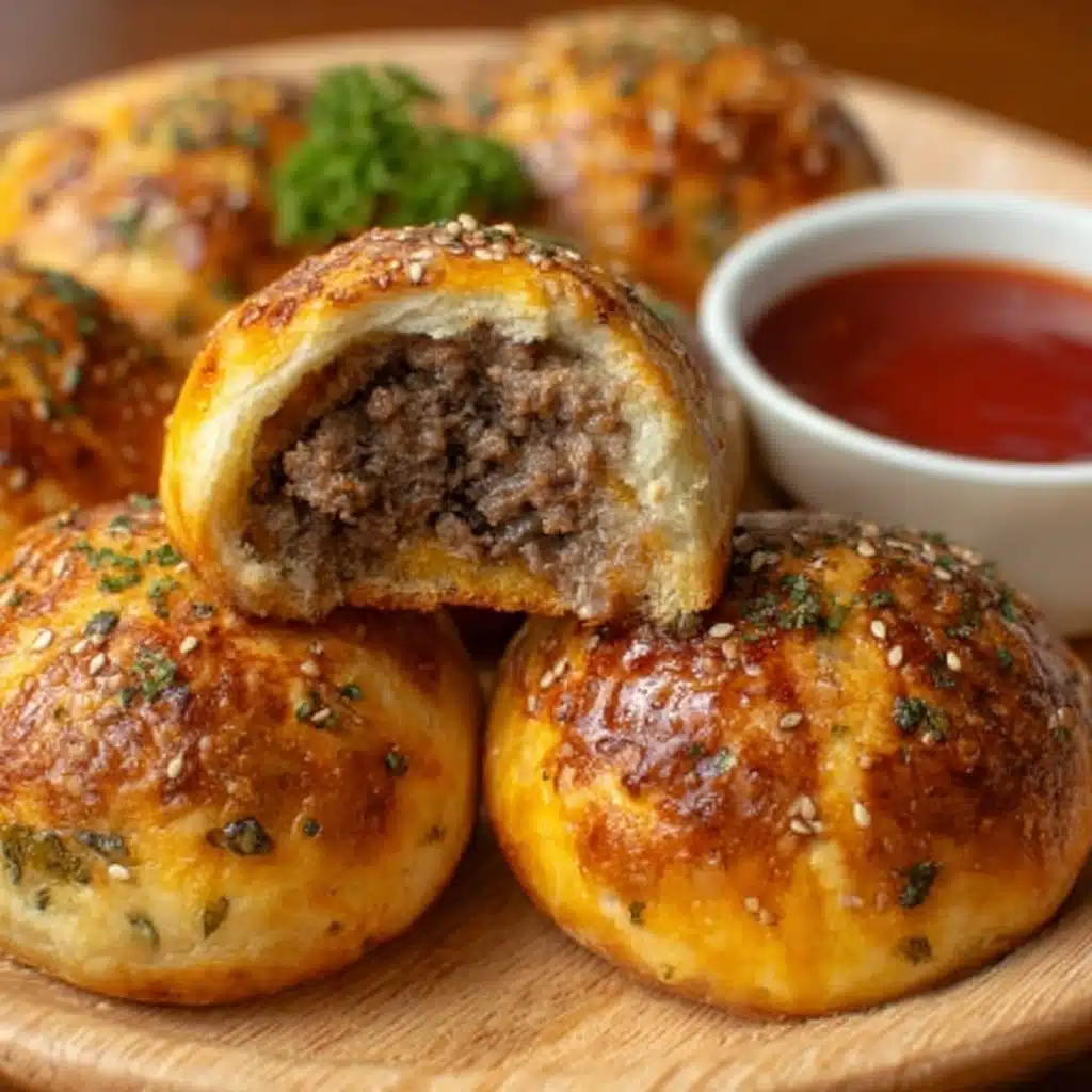 Garlic Parmesan Cheeseburger Bombs Recipe - Recipe Image