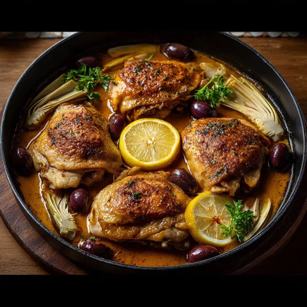 Mediterranean Lemon Chicken with Artichokes & Olives Recipe - Recipe Image