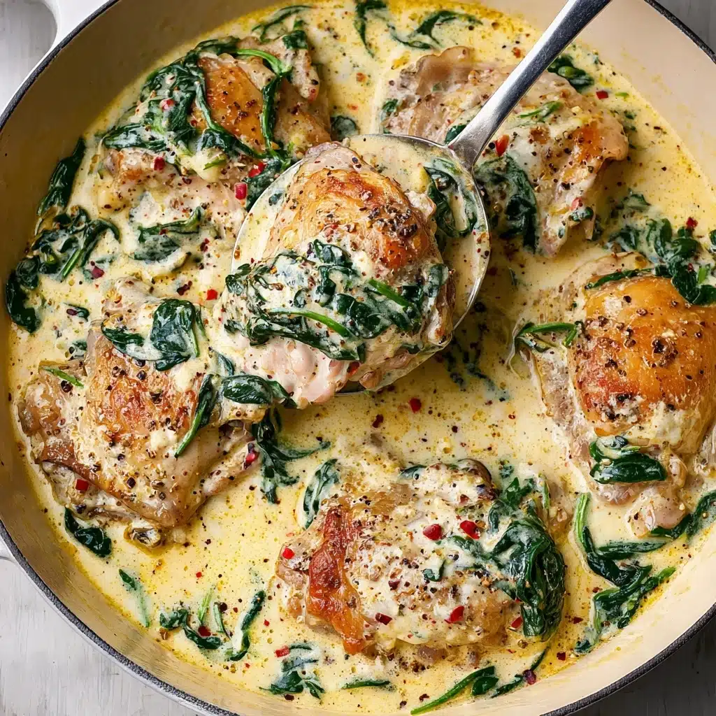 Creamy Garlic Butter Chicken with Spinach Recipe - Recipe Image