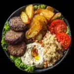 Burger Bowls with Caramelized Onion Aioli Recipe