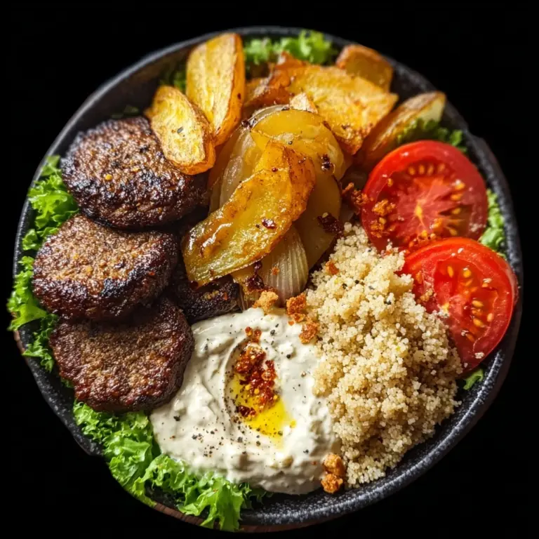Burger Bowls with Caramelized Onion Aioli Recipe