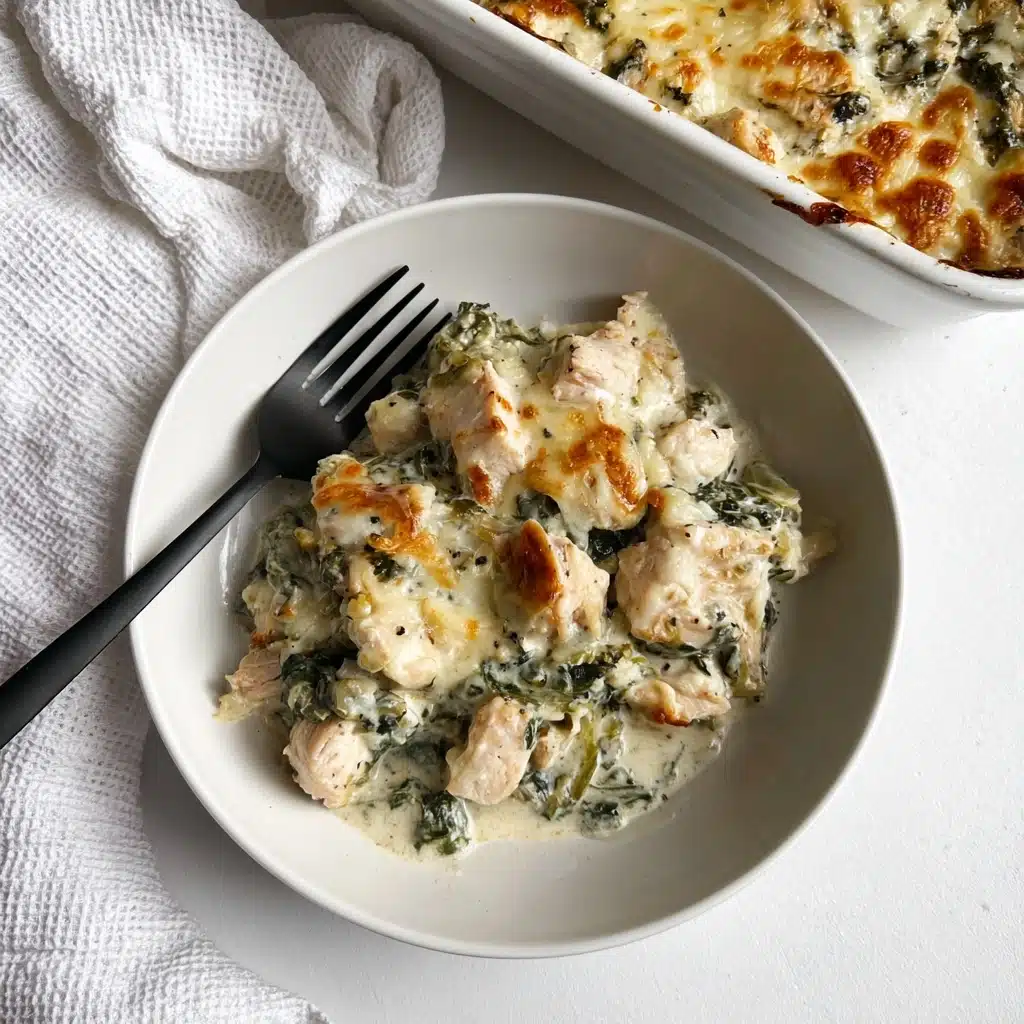 High-Protein Spinach and Artichoke Chicken Casserole Recipe - Recipe Image