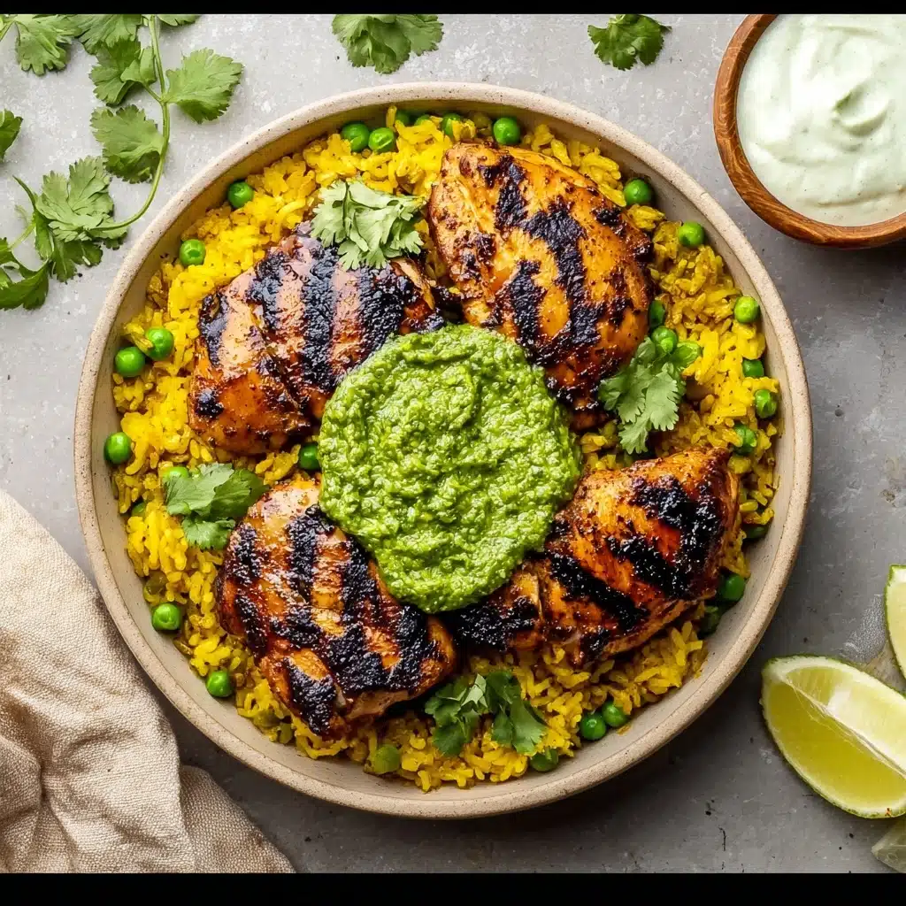 Peruvian Chicken and Rice with Green Sauce Recipe