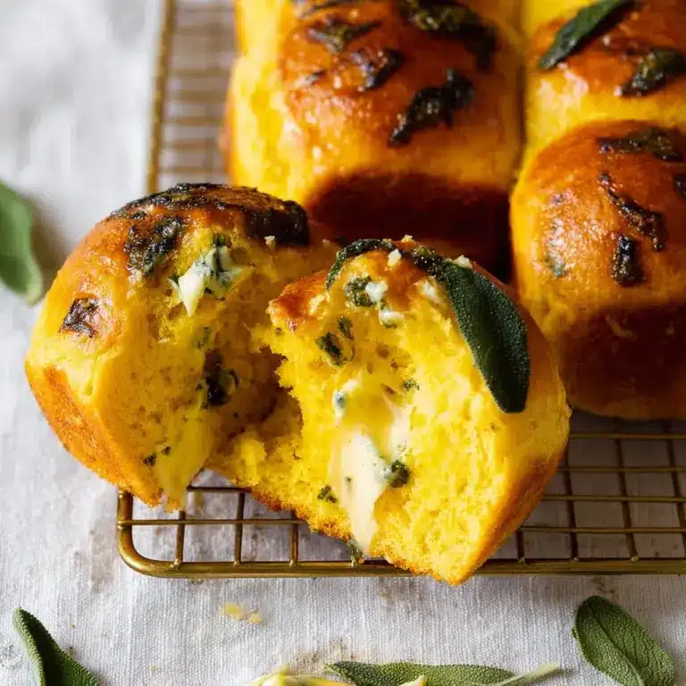 Soft Pumpkin Pull Apart Rolls with Sage Butter Recipe