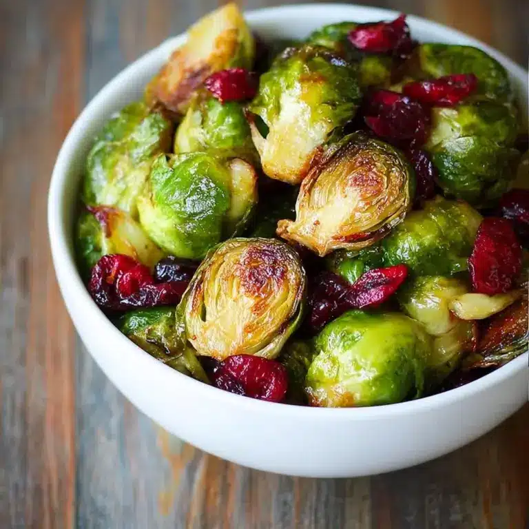 Orange Maple Glazed Brussels Sprouts with Cranberries Recipe