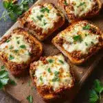 Homemade Cheesy Garlic Bread Sloppy Joe Melts Recipe