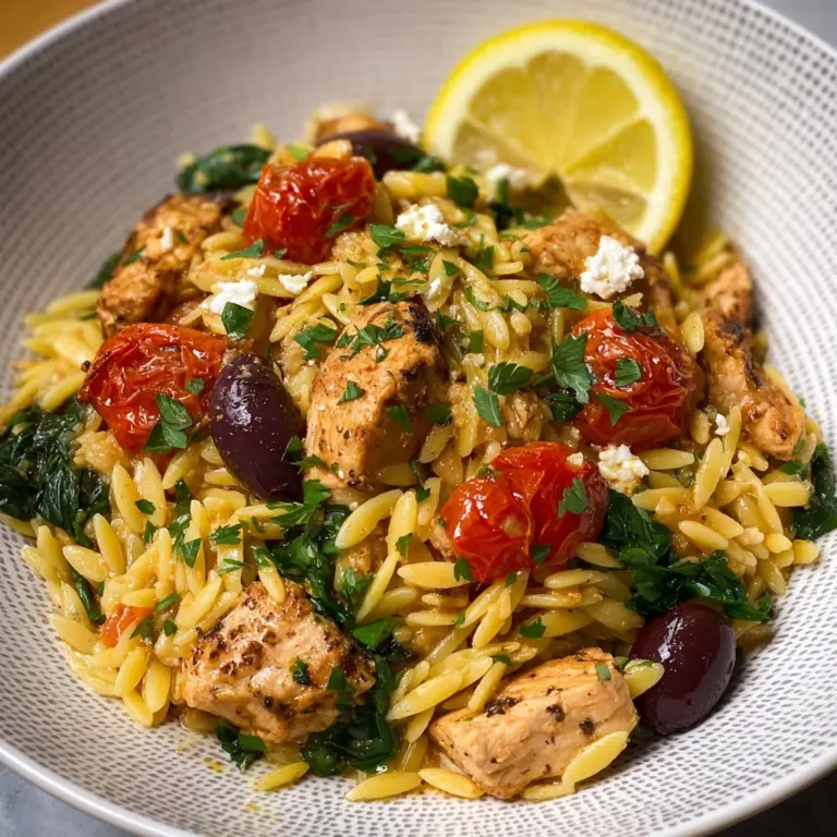High Protein Mediterranean Chicken Orzo Recipe