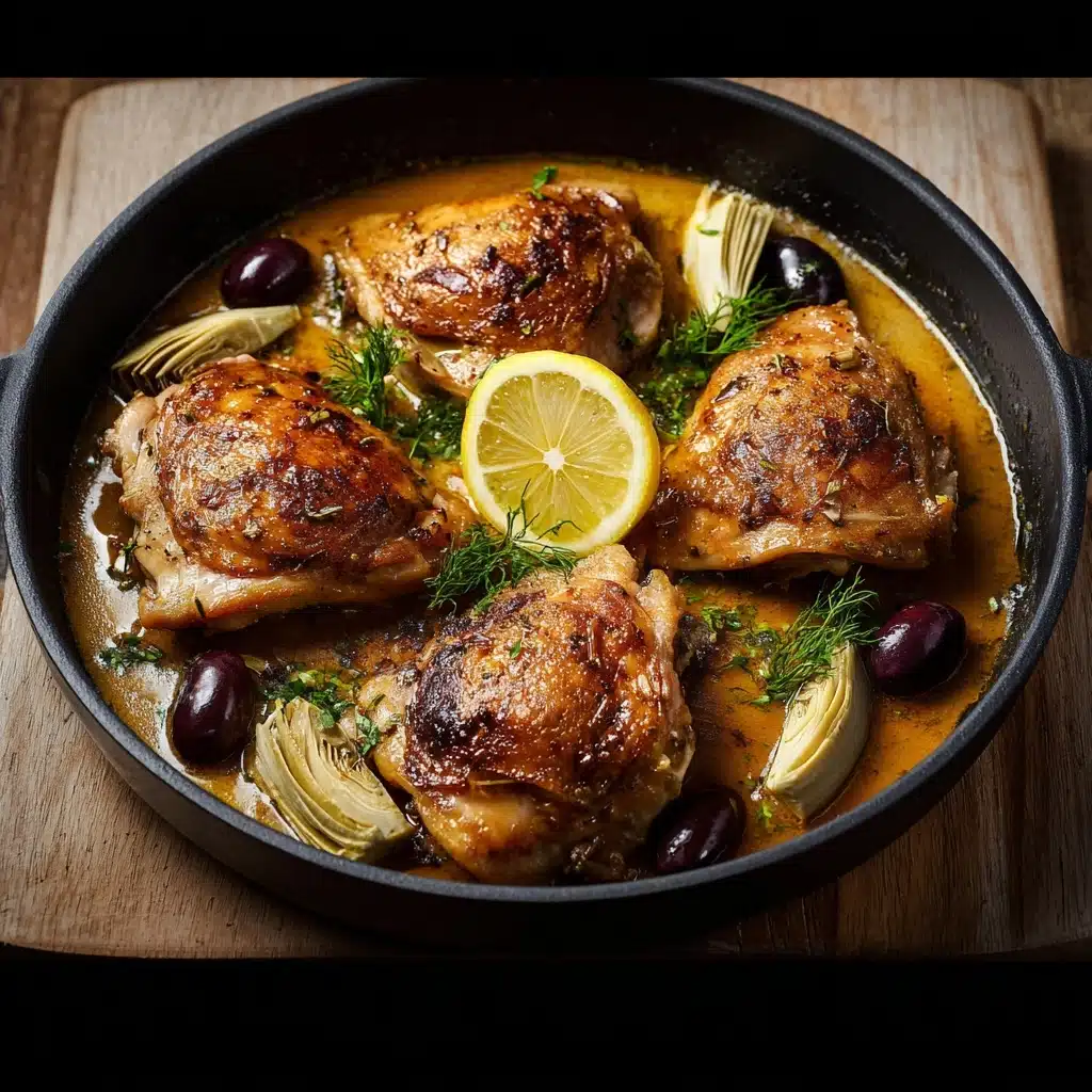 Mediterranean Lemon Chicken with Artichokes & Olives Recipe