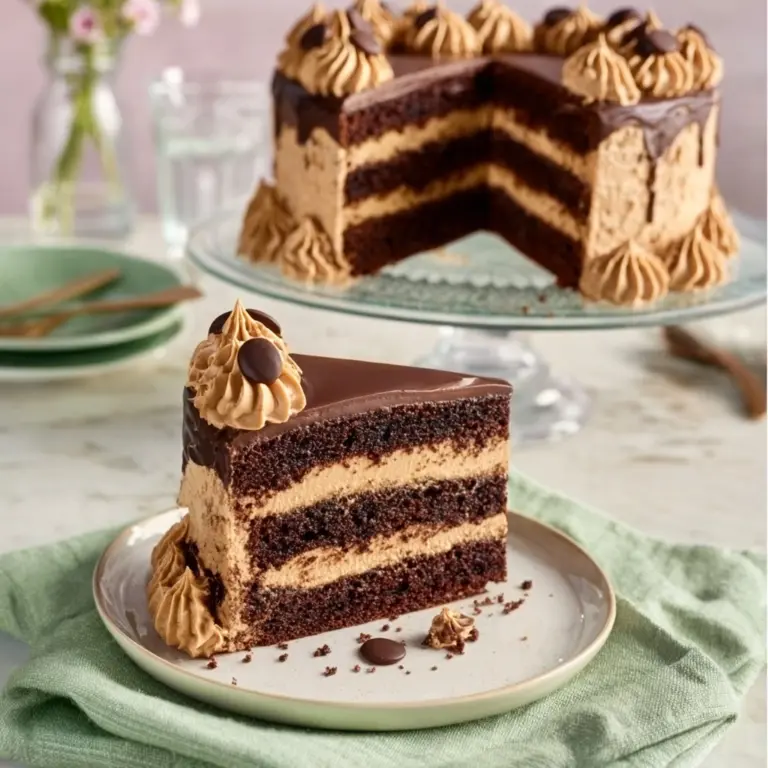 Mocha Latte Layer Cake with Coffee Syrup Recipe