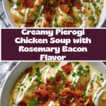 Creamy Pierogi Chicken Soup with Rosemary Bacon Recipe