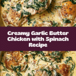 Creamy Garlic Butter Chicken with Spinach Recipe
