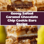 Gooey Salted Caramel Chocolate Chip Cookie Bars Recipe