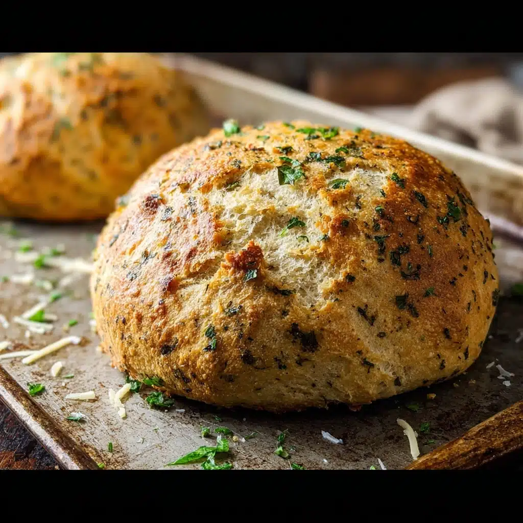 Rustic Garlic Parmesan Herb Bread Recipe - Recipe Image