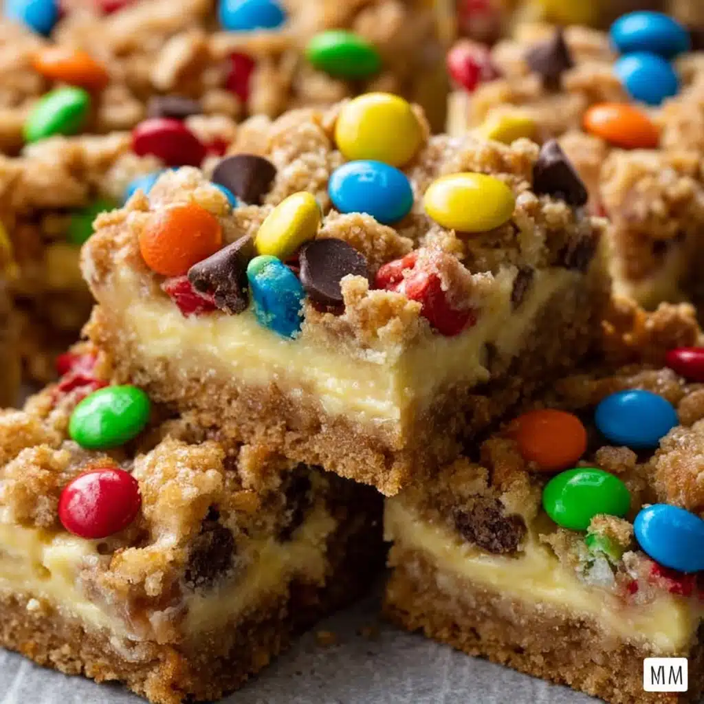 Monster Cookie Cheesecake Bars Recipe