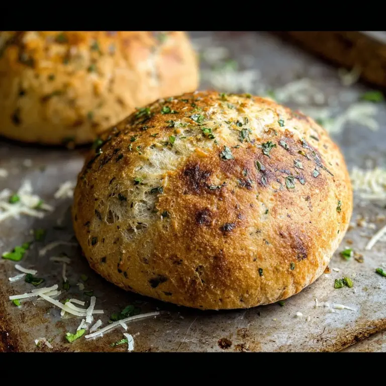 Rustic Garlic Parmesan Herb Bread Recipe