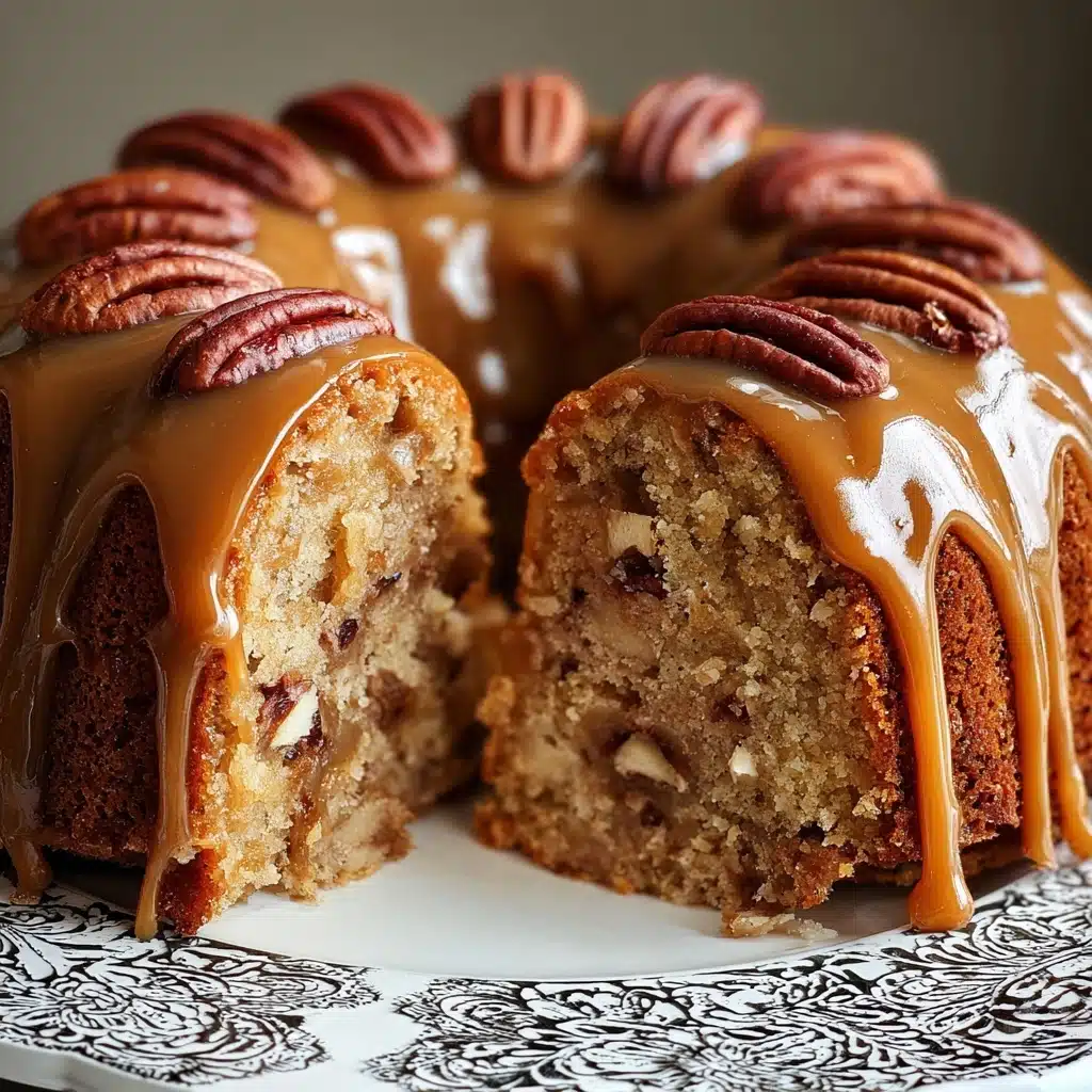 Apple Pecan Cake With Caramel Glaze Recipe - Recipe Image
