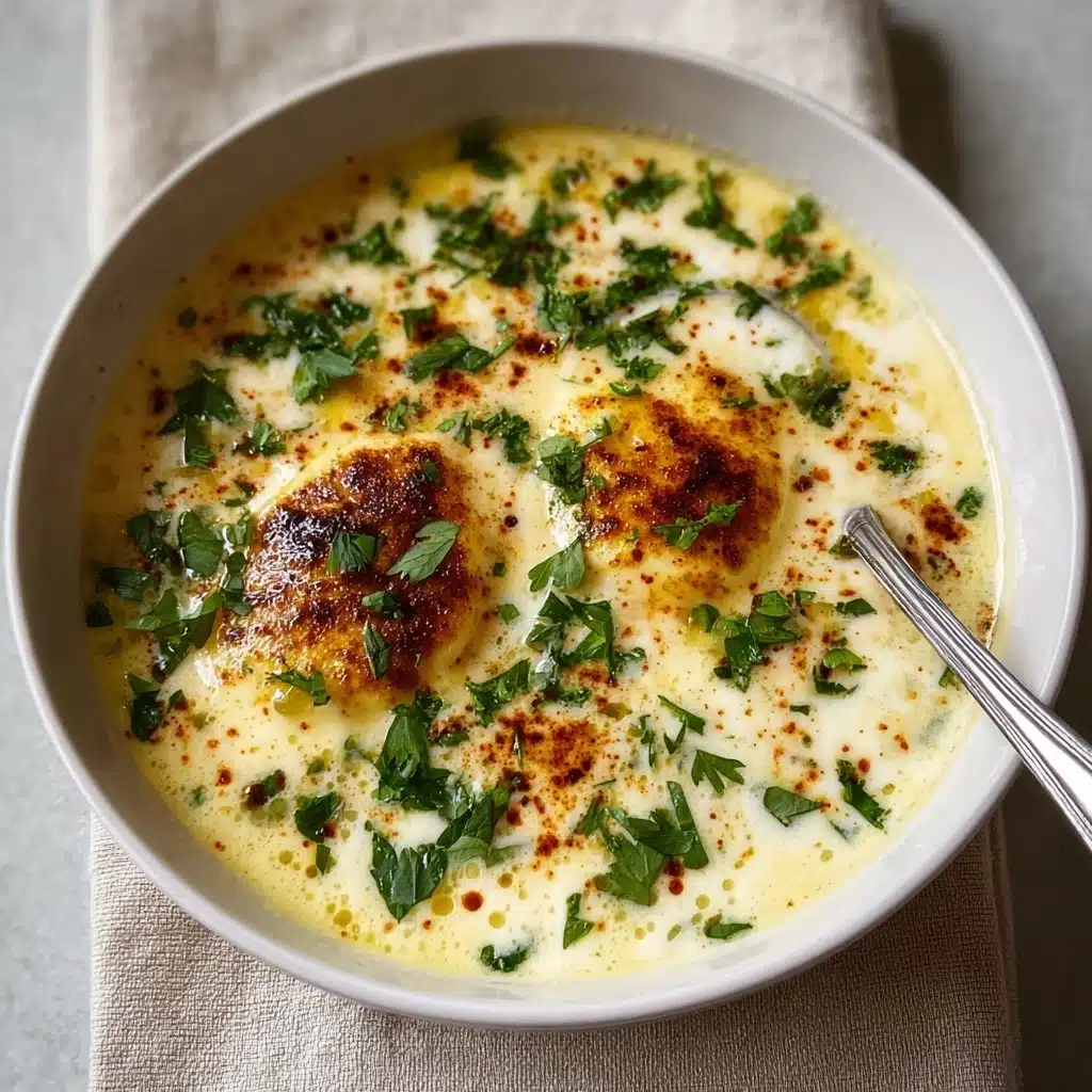 Creamy Cheddar Garlic Herb Potato Soup Recipe - Recipe Image