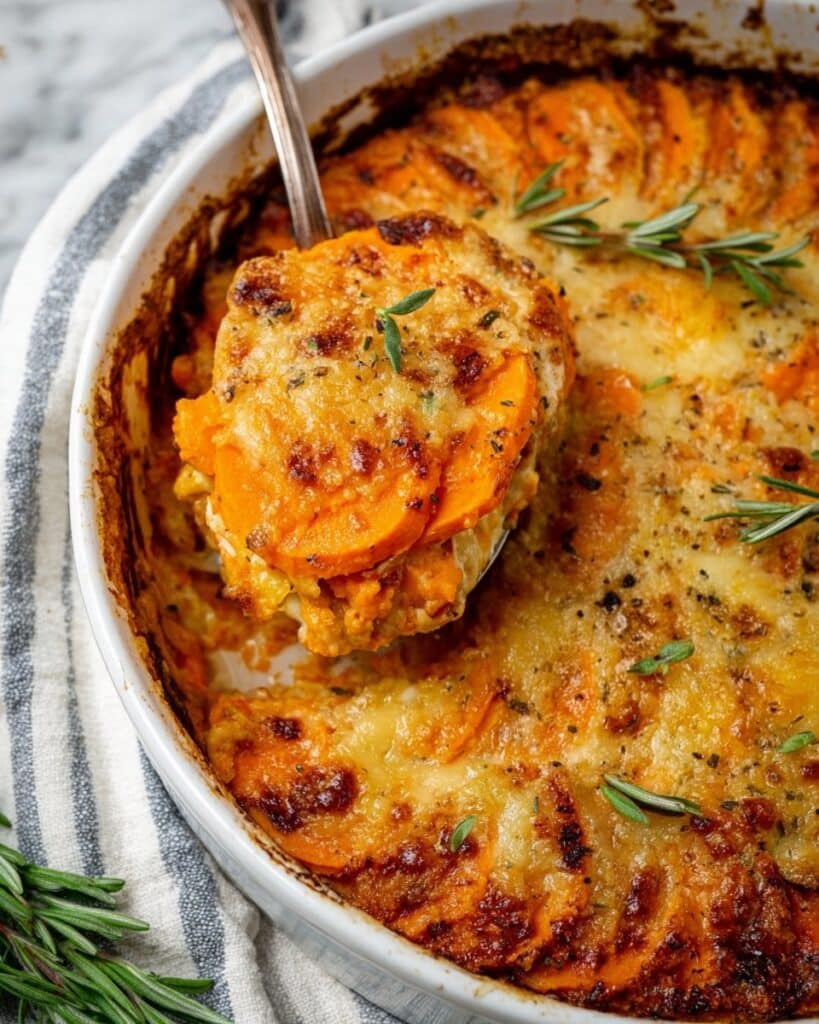 Sweet Potato Gratin with Smoked Gouda and Rosemary Recipe