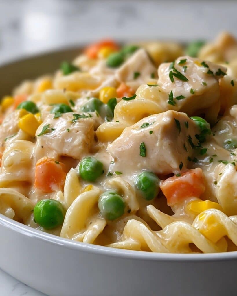Quick Chicken Pot Pie Pasta Recipe