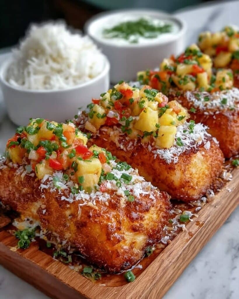 Coconut Crusted Salmon with Pineapple Salsa Recipe