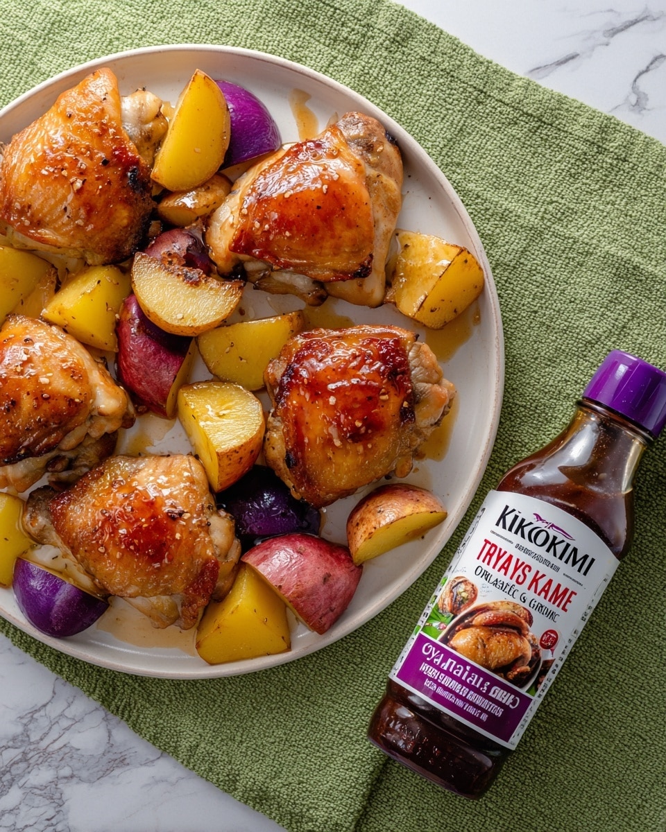 One Pan Roasted Garlic Teriyaki Chicken and Potatoes Recipe