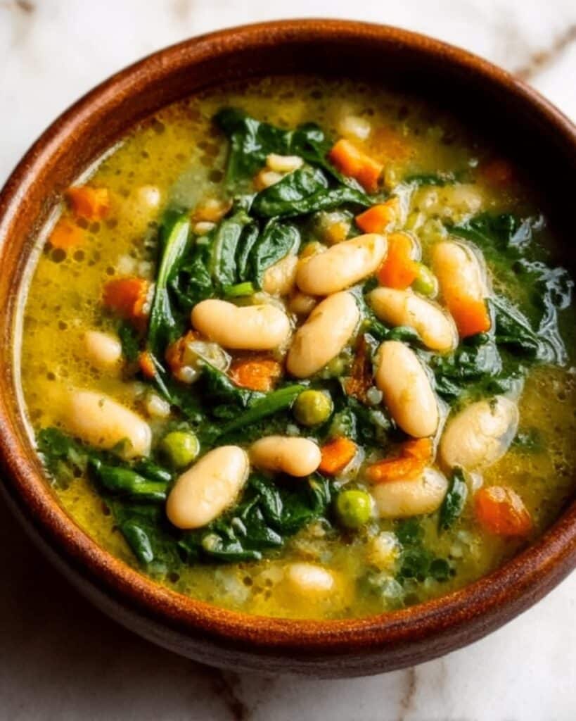 Spinach, Lentil, and Butter Bean Soup Recipe
