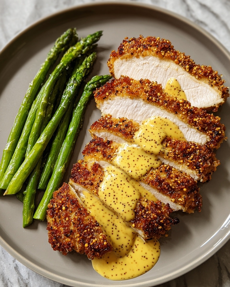 Pretzel Crusted Chicken with Cheddar Mustard Sauce Recipe