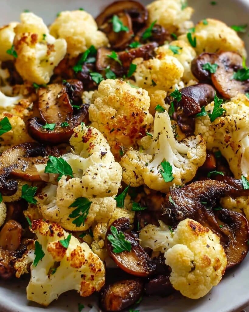 Garlic Cauliflower Mushroom Skillet Recipe