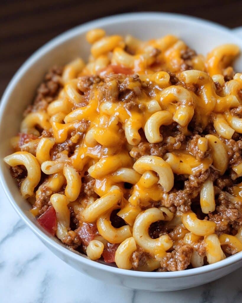 Crock Pot Cheddar Chili Mac Recipe