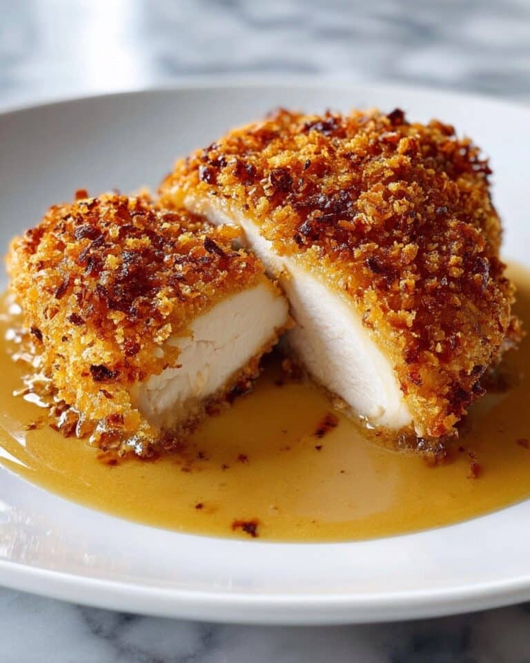 Savory Pretzel Chicken with Mustard-Cheddar Sauce Recipe