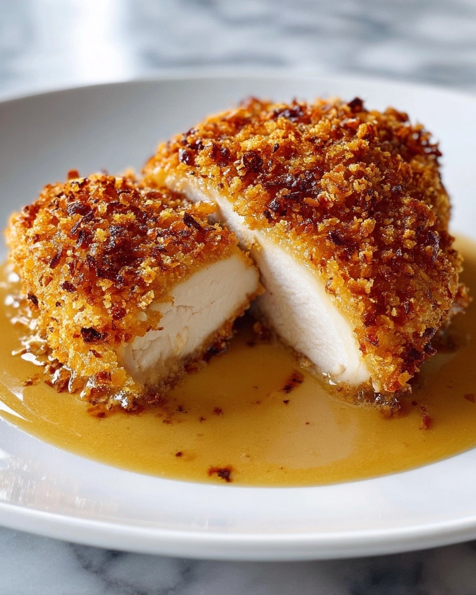 Savory Pretzel Chicken with Mustard-Cheddar Sauce Recipe
