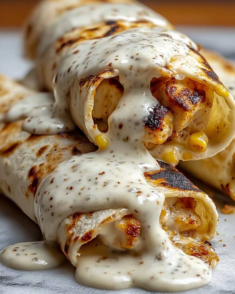 Cheesy Garlic Chicken Wraps Recipe