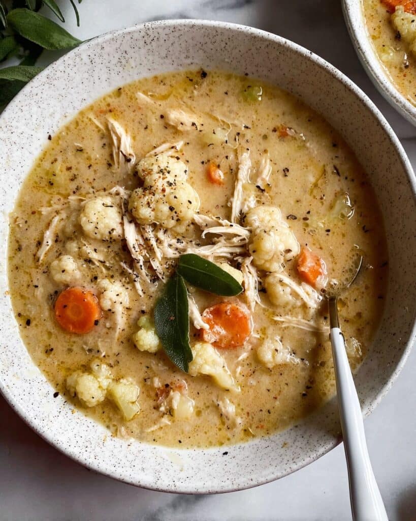 Anti-Inflammatory Cauliflower Chicken Soup Recipe