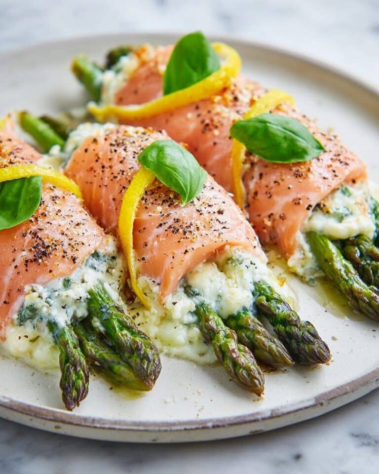Asparagus, Lemon, and Basil Ricotta Stuffed Salmon Rolls Recipe