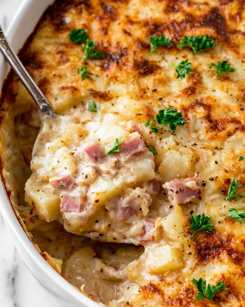 Cheesy Ham & Potato Casserole Recipe
