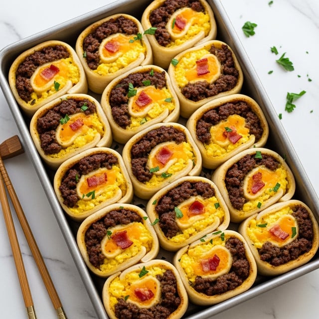 Breakfast Rolls with Sausage, Bacon, and Cheddar Recipe