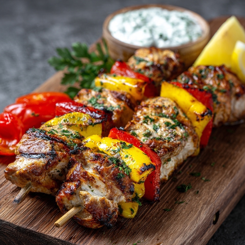 Juicy Chicken Souvlaki with Fresh Garlic and Lemon Recipe