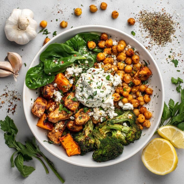 Creamy Spinach Falafel Hummus Bowl Recipe