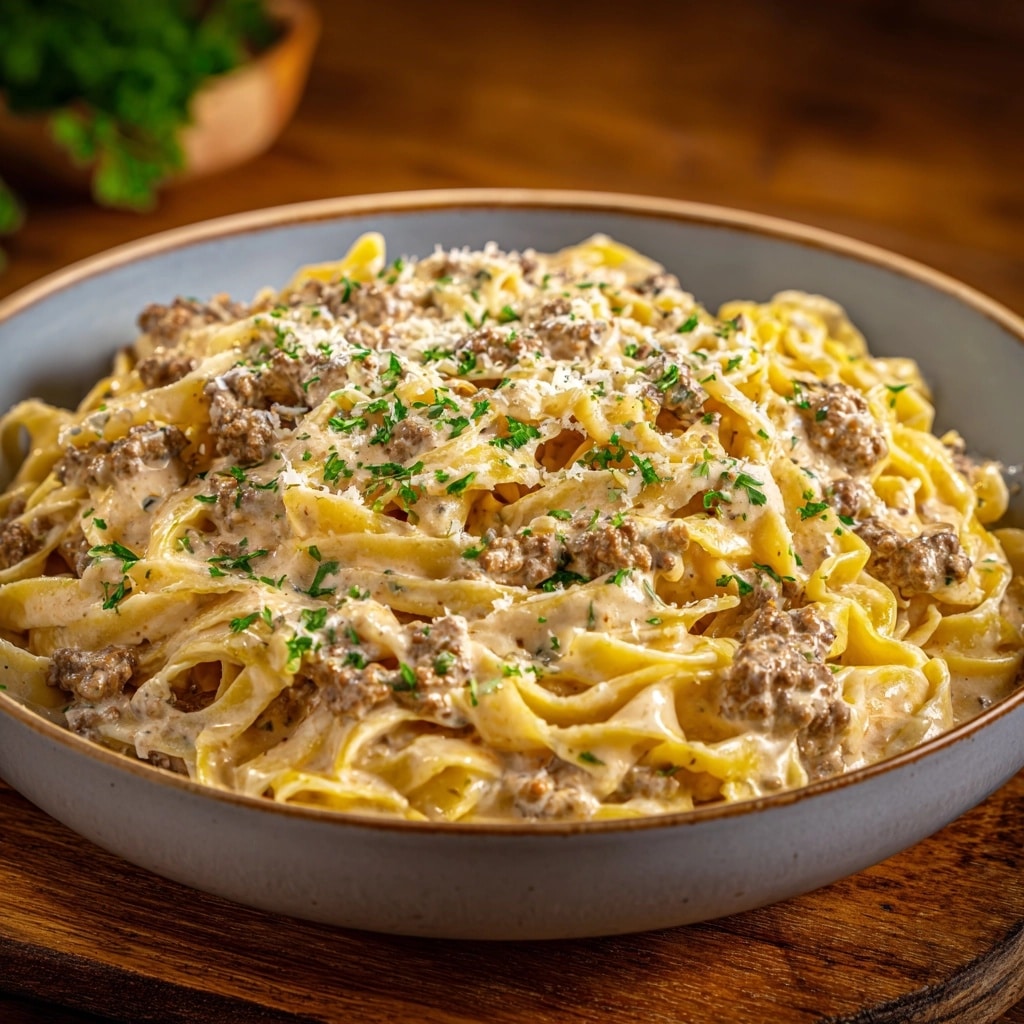 Creamy Ground Beef Pasta on the Stovetop Recipe - Recipe Image