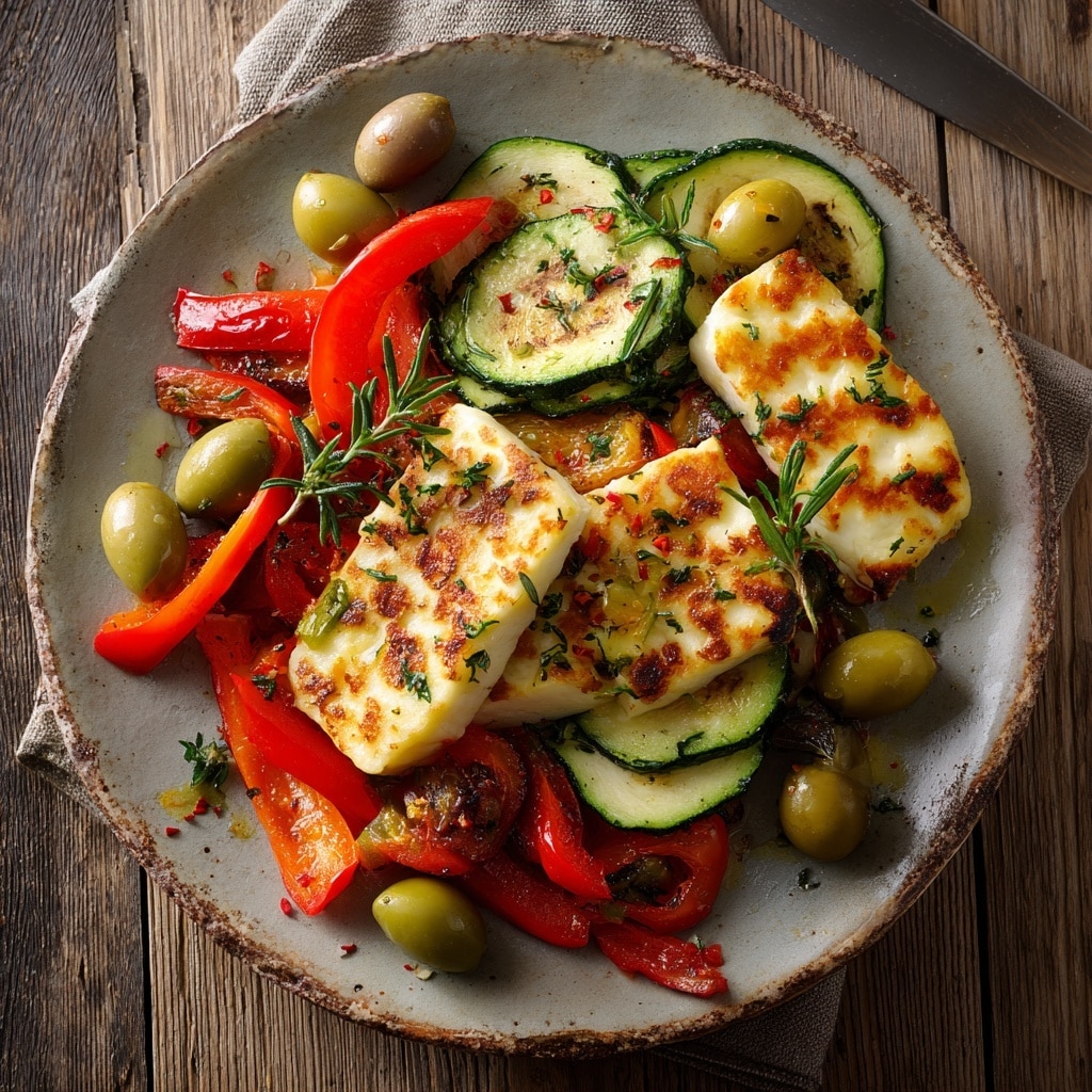 Grilled Courgette & Halloumi Salad Recipe