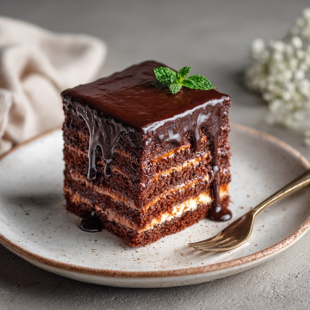 Chocolate Stout Layer Cake with Bailey’s Irish Buttercream and Ganache Drip Recipe