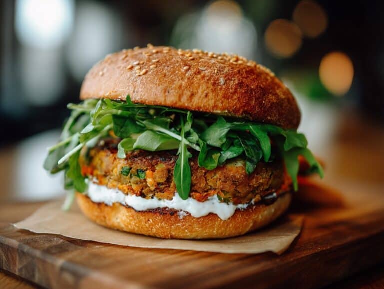 Veggie Lentil Patties Sandwich (Vegan, High Protein) Recipe