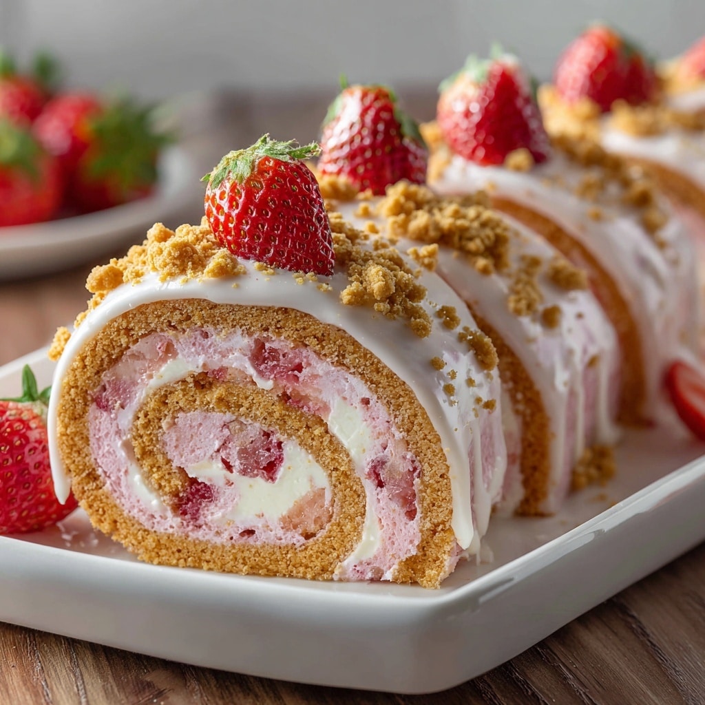 Strawberry Cinnamon Rolls with Cream Cheese Glaze Recipe - Recipe Image
