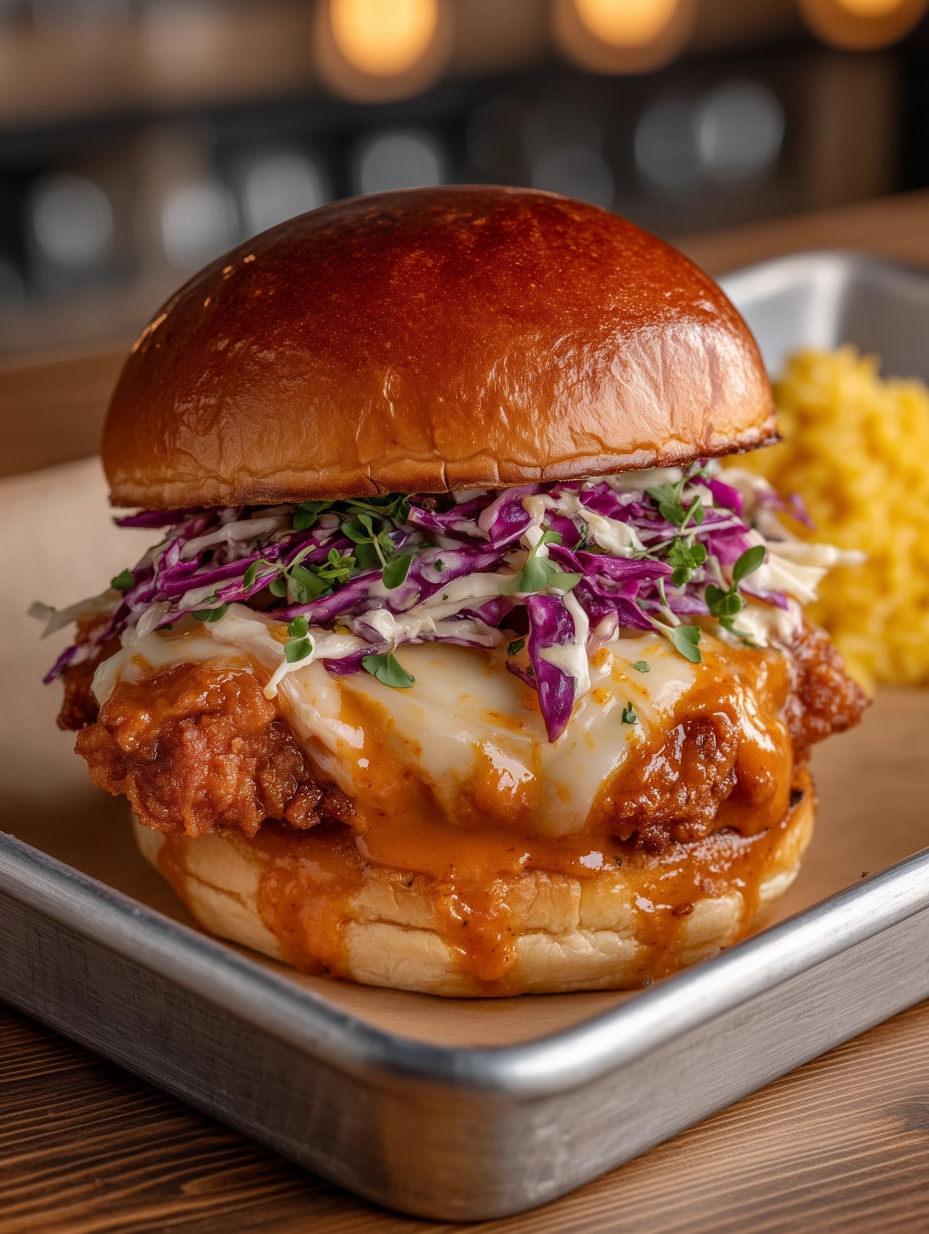 Savory Korean BBQ Chicken Sandwich with Crunchy Slaw Recipe - Recipe Image
