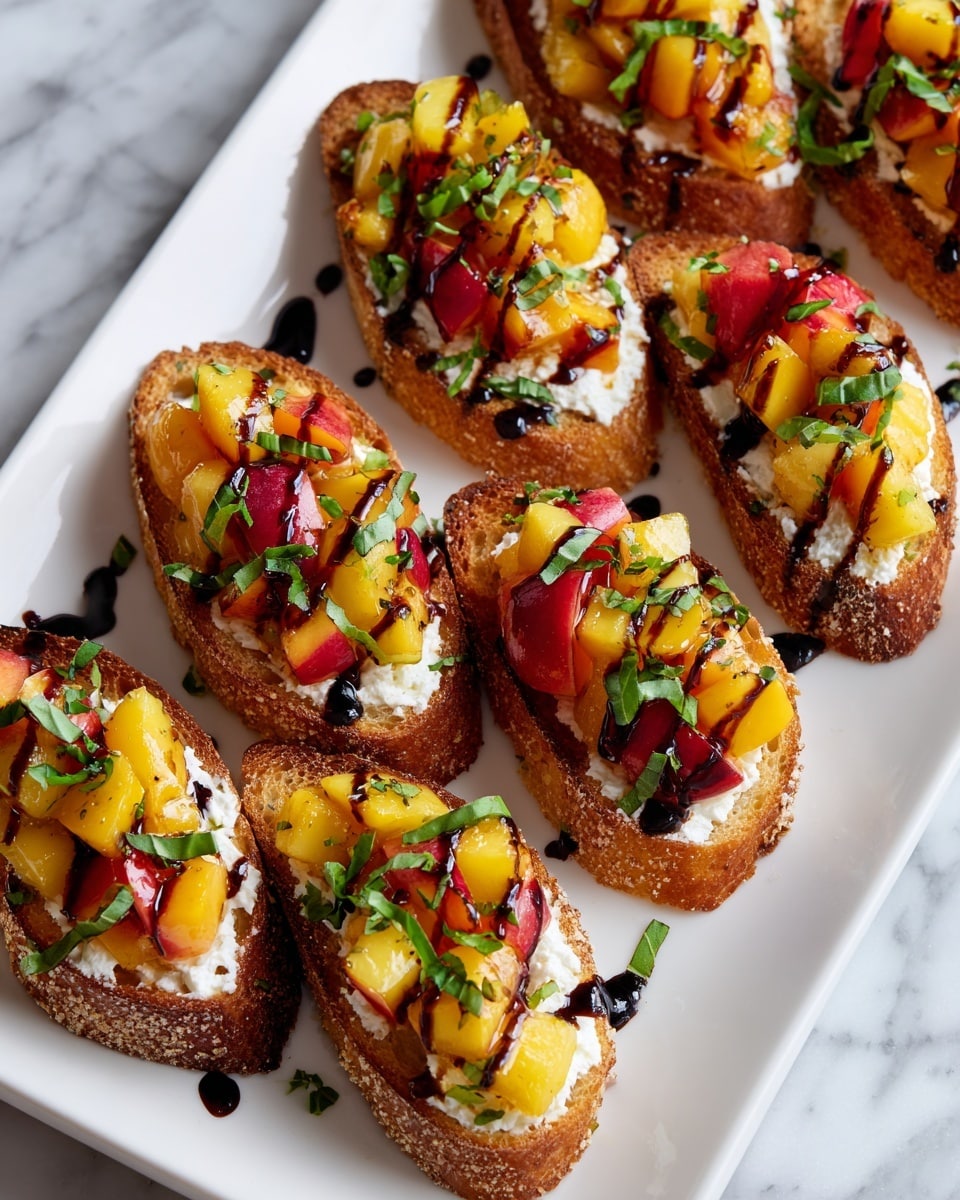 Quick Peach Bruschetta with Whipped Ricotta Recipe - Recipe Image