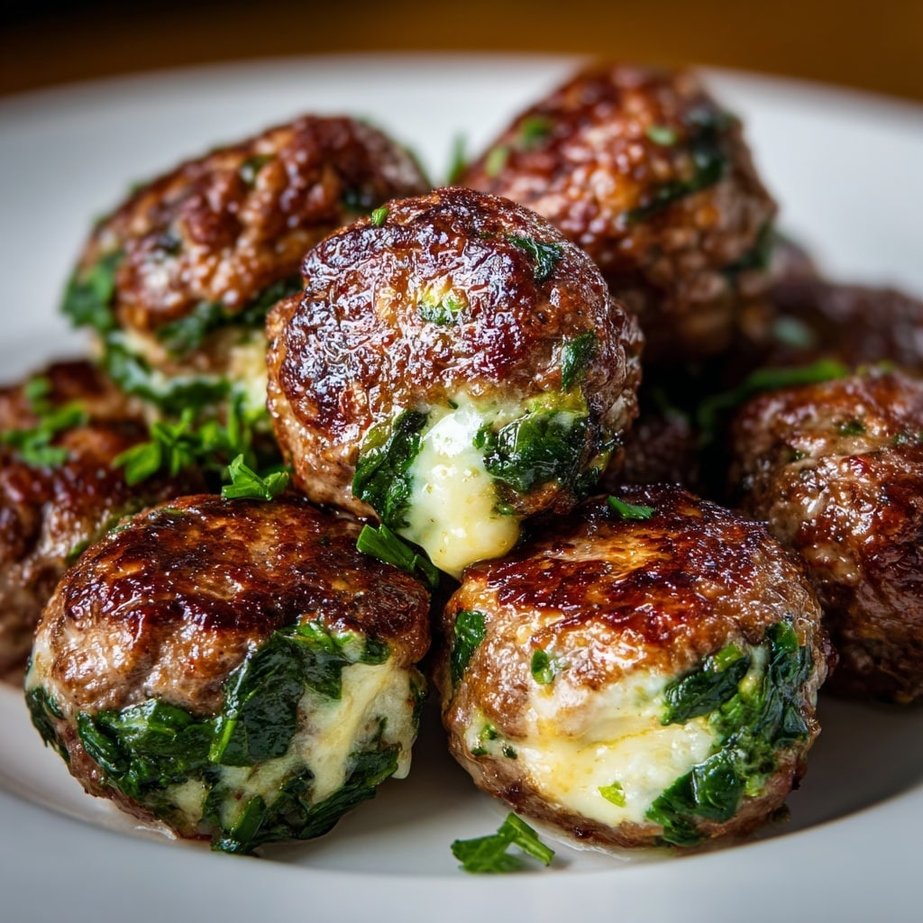 Mozzarella Stuffed Meatballs in Marinara Sauce Recipe
